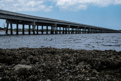 Pier over sea against sky