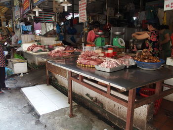 Food on market stall for sale