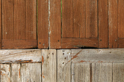 Full frame shot of weathered wooden door