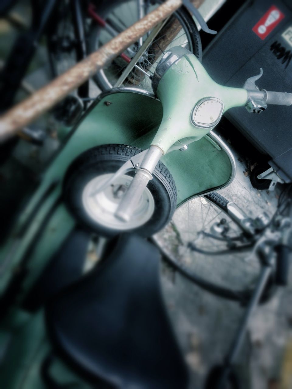 transportation, land vehicle, mode of transport, car, close-up, metal, stationary, part of, high angle view, wheel, motorcycle, selective focus, no people, machine part, vehicle part, technology, bicycle, metallic, focus on foreground, equipment