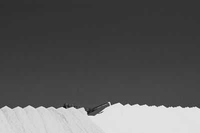 Low angle view of mountain against clear sky