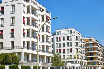 Modern white apartment houses in the prenzlauer berg district in berlin