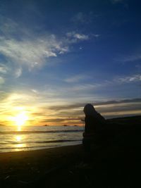 Scenic view of sea at sunset