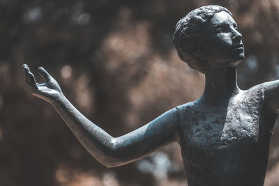 Close-up of statue against blurred background