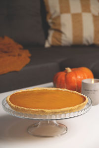 Close-up of breakfast served on table