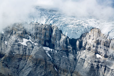 Aerial view of frozen lake