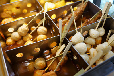 High angle view of food in container