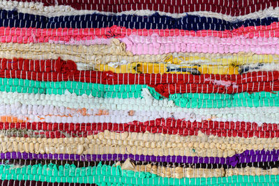 Full frame shot of colorful doormat