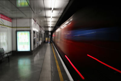 Blurred motion of tunnel