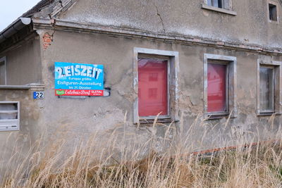 Information sign on old building