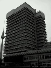 Low angle view of modern buildings against sky