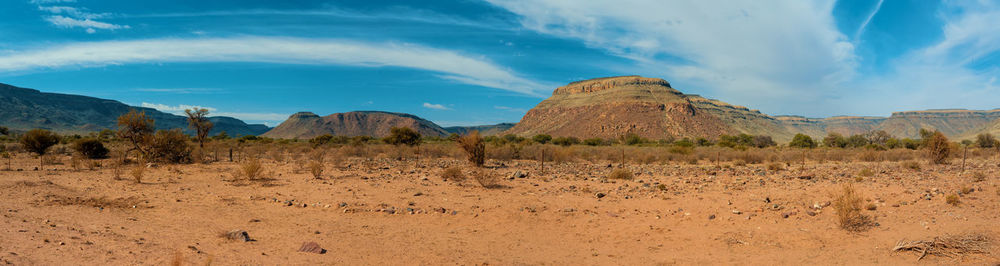 Panoramic view of desert against sky