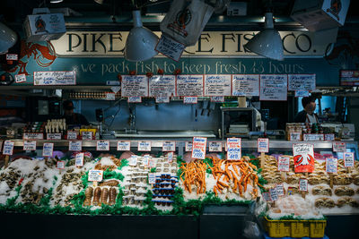 Various vegetables for sale in store