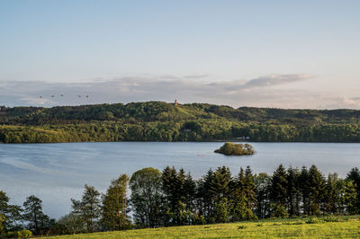 View over lake julsø at himmelbjerget, denmark