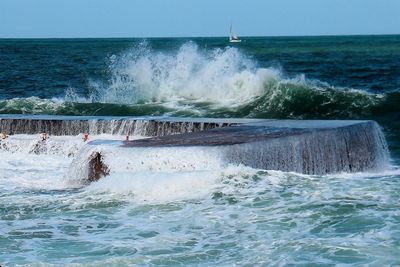 Scenic view of sea waves