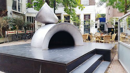 View of fountain against building