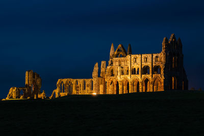 Whitby cathedral at night