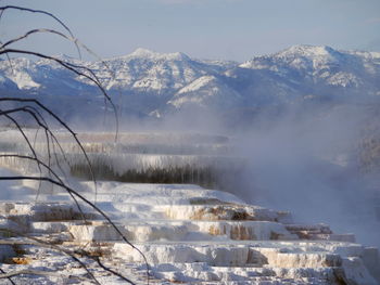 Scenic view of snowcapped mountains