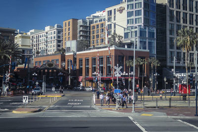 Group of people on city street