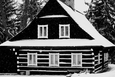 Building covered with snow