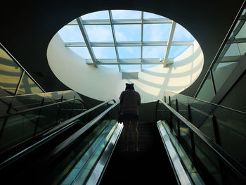 Low angle view of escalator