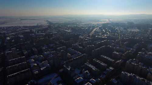 High angle view of city