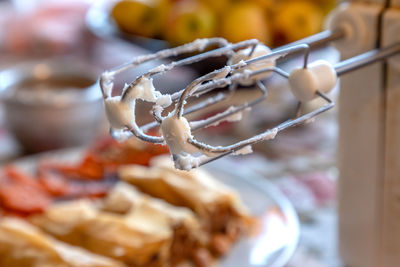 Close-up of food on table