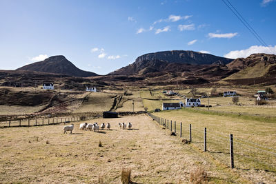 Panoramic view of landscape and mountains against sky