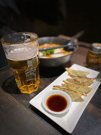 Close-up of tea served on table