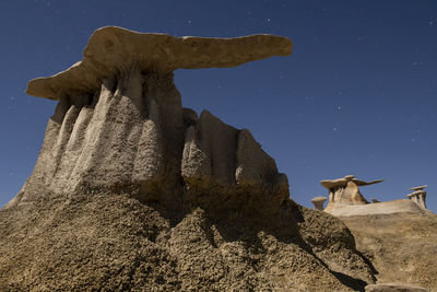 Wild rock formations in the desert wilderness of new mexico at n