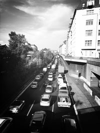 Empty road in city