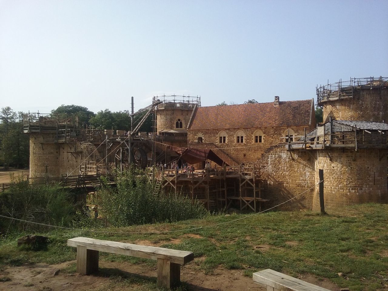 ABANDONED HISTORIC BUILDING AGAINST CLEAR SKY