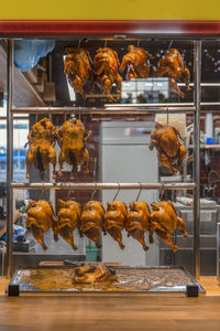 Various fruits on display at store