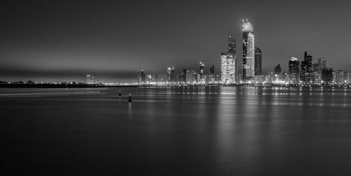 Illuminated city at night