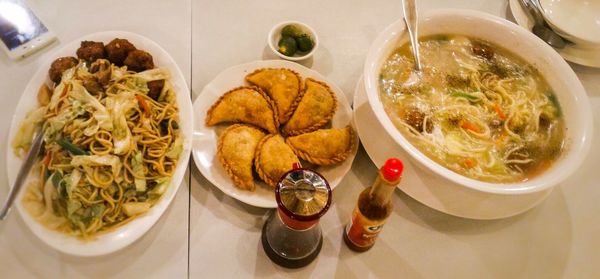 Close-up of food served in plate