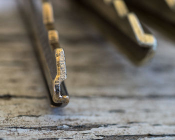 Close-up of keys on table