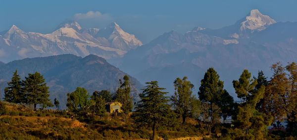 Scenic view of mountains against sky