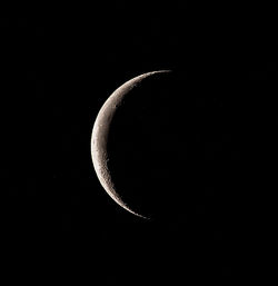 Close-up of moon against clear sky at night