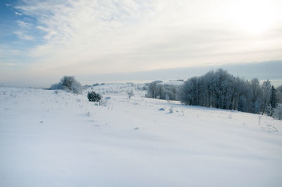 Frosty day on the top of the mountain