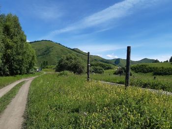 Scenic view of land against sky