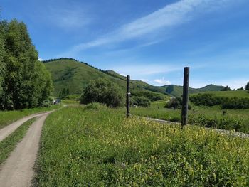 Scenic view of land against sky