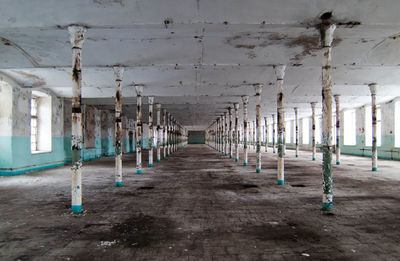 Empty corridor in abandoned building