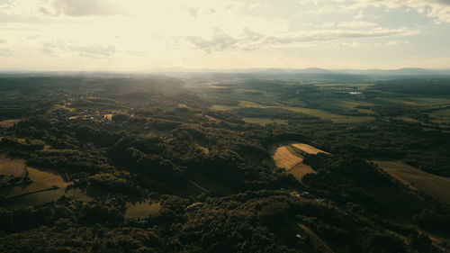 Aerial view of landscape against sky