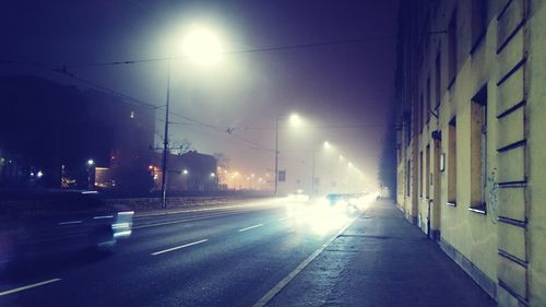 Illuminated street light at night