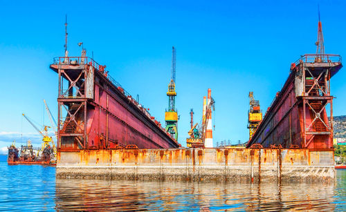 The large floating repair dock for ships