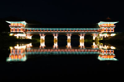 View of illuminated building at night