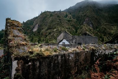 View of ruins of old building