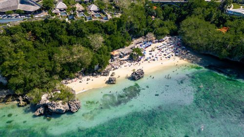 High angle view of beach