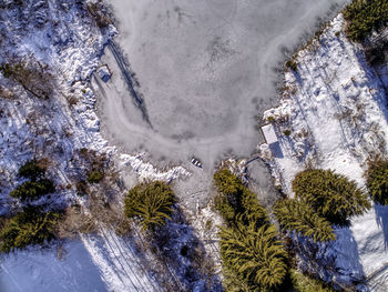 Scenic view of snow covered land