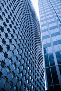 Low angle view of modern buildings in city